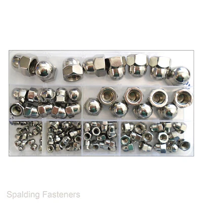 SPALDING FASTENERS A2 Stainless Steel Dome Nuts Metric Sizes - M3,M4,M5,M6,M8,M10,M12