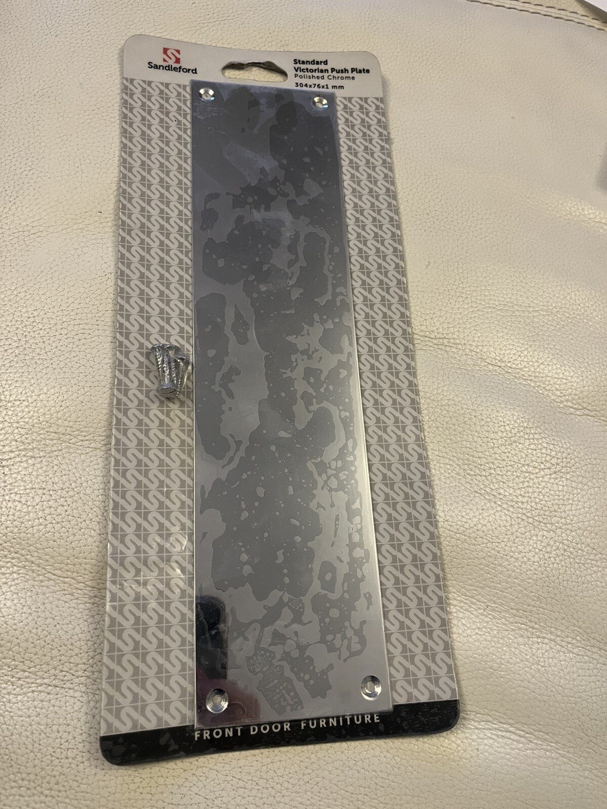 Sandleford Victorian Polished Chrome Push Plate - 300 x 75mm