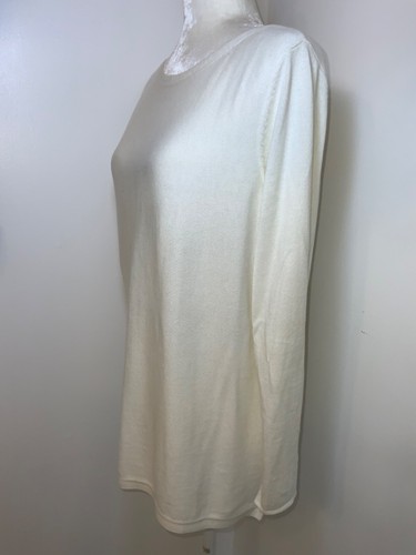 J Jill Winter White PM Soft Women's Sweater Long Sleeve 3 Season Loose fit Tunic - Picture 3 of 7
