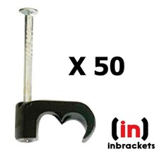 TWIN SATELLITE CABLE CLIPS SKY CT63 WF65 SHOTGUN DOUBLE X 50  BLACK