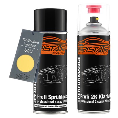 Autolack 2K Spraydosen Set für Bedford Vauxhall 52U Pineapple Yellow