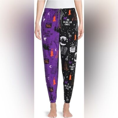 Disney Hocus Pocus The Black Flame Women’s Plush Jogger Pants Sleepwear  Medium