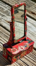 Antique Pre-war Taish  Era Doll Kyodai Vanity Dollhouse Tin Toy