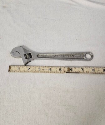  USA Made Vintage Craftsman 8in Adjustable Wrench Circle Y D7 F2 Stamped 
