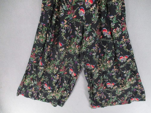 Princess Highway Jumpsuit Womens 14 Black Green Tie Belted Floral Boho Wide - Picture 5 of 15