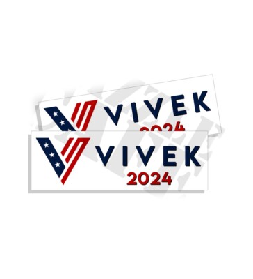 Vivek 2024 V Logo Ramaswamy Bumper Sticker Election Bumper Sticker Decal 2Pk 9x3