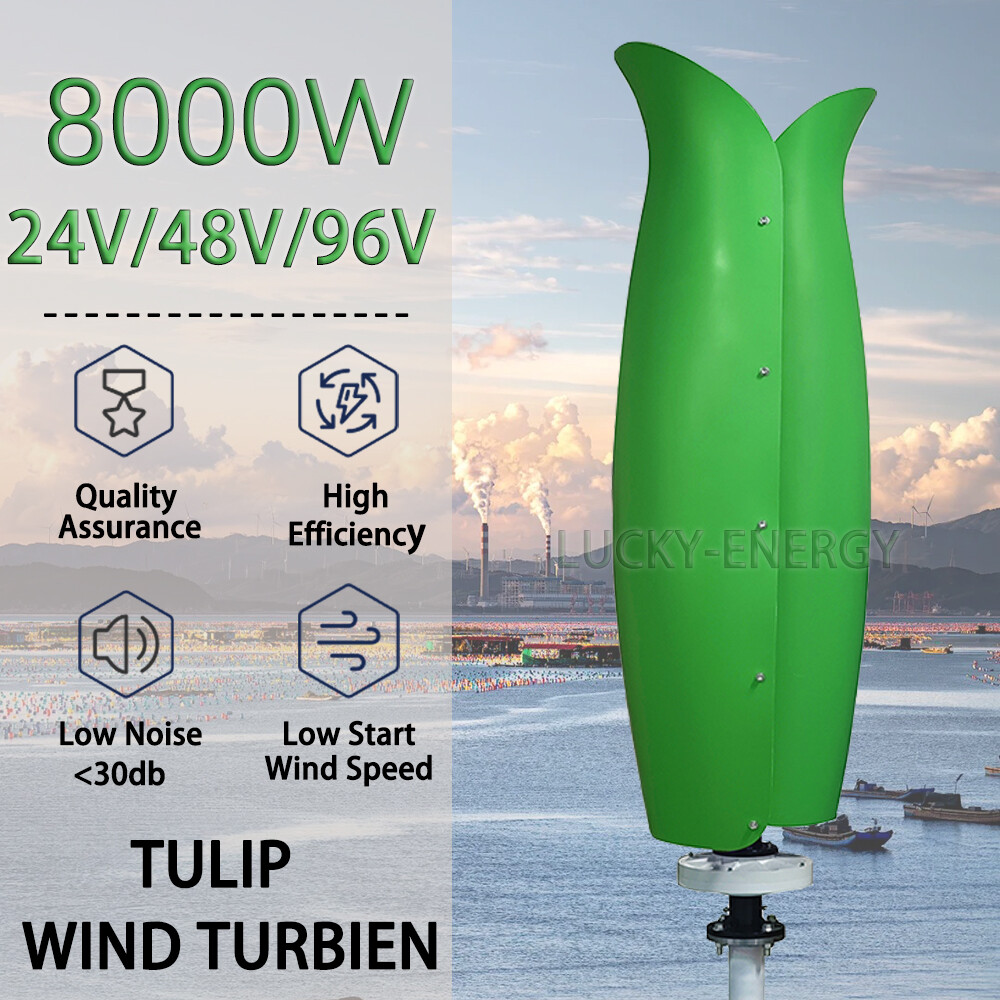 Tulip 8000W Household Vertical Axis Wind Turbine 8KW 48V 96V 220V