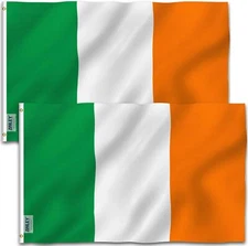 Anley 2 Pcs Fly Breeze 3x5 Foot Ireland Flag - Irish National Flags Polyester
