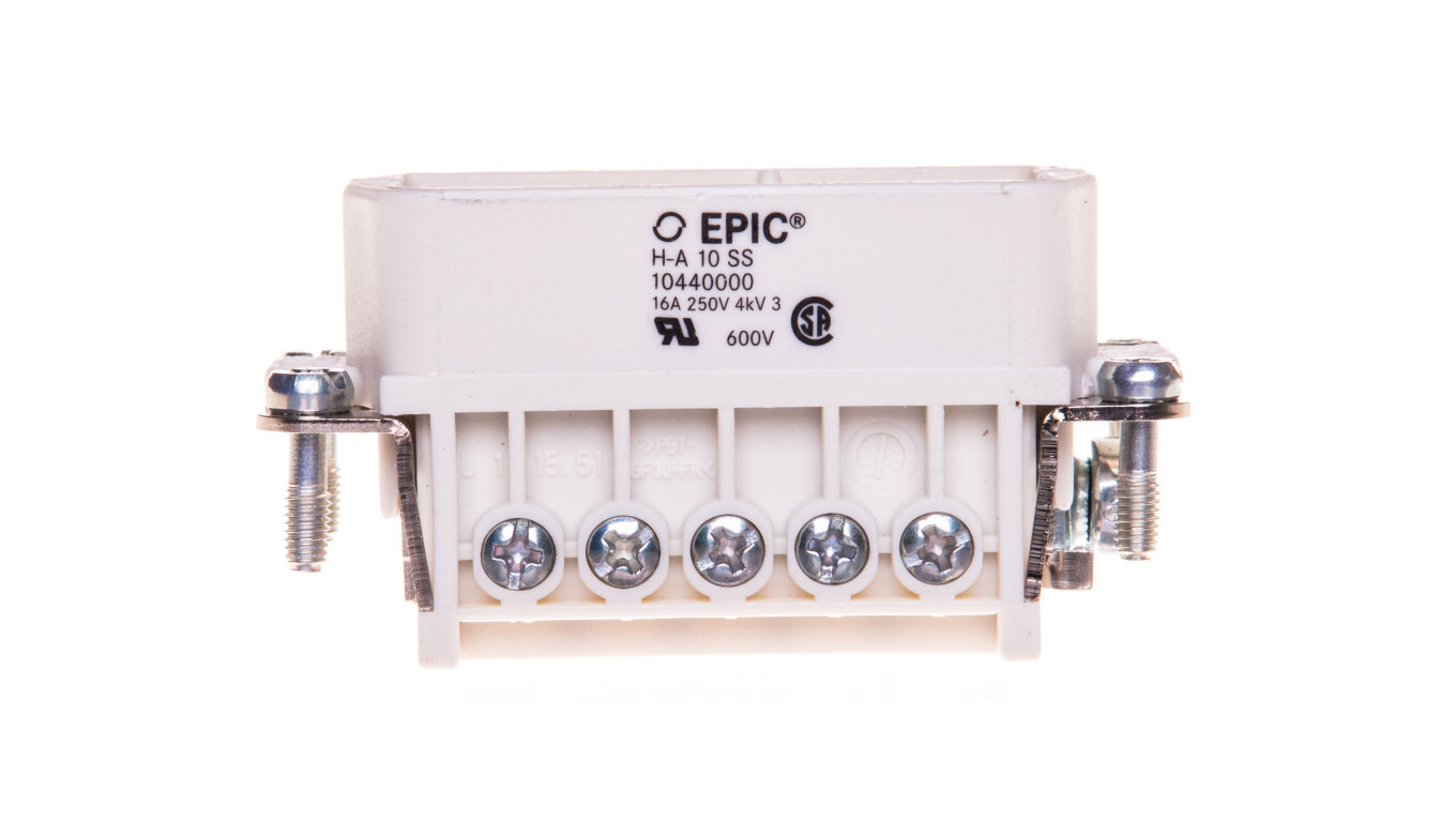 Connector insert 10P+PE male 16A 250V EPIC HA 10 SS 10440000 /T2UK