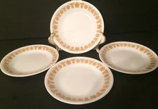 Corelle/CorningWare Gold Butterfly Set of Four 6" Dessert Plates