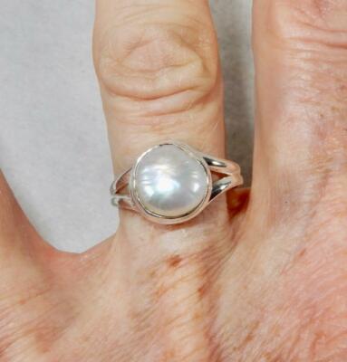 Freshwater Pearl Ring Sterling Silver Size For Purity, Harmony