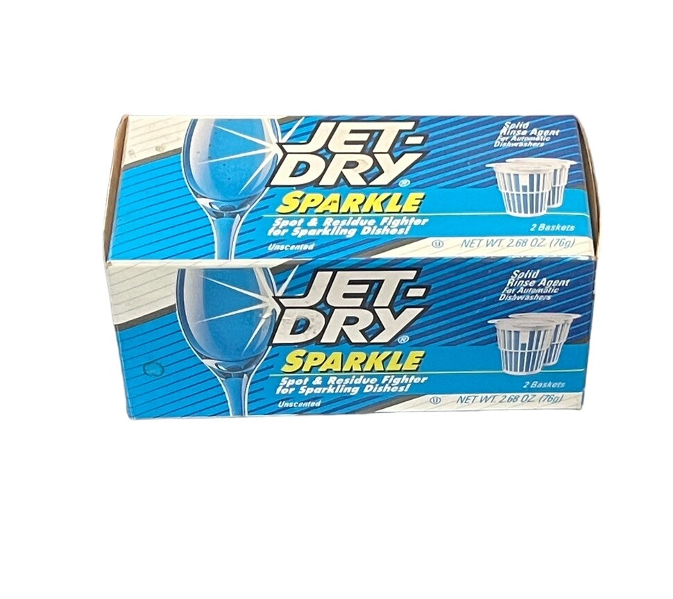 RARE JetDry Rinse Agent for Sparkling Dishes Dishwasher 2 Baskets