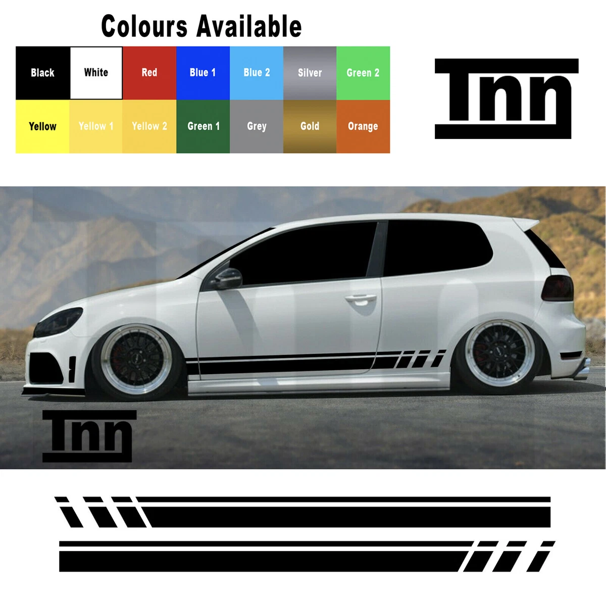 Stickers for VW Polo Golf Lupo GTI GTD R Line Stripes GT Scirocco Decal  Vinyl