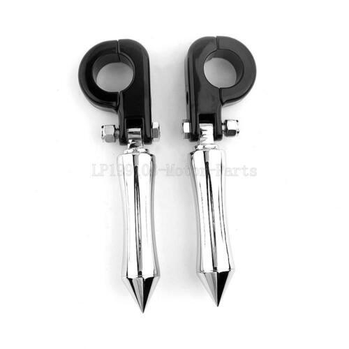1~1-1/4 Motorcycle Highway Crash Bar U-Clamp Foot Pegs For Harley