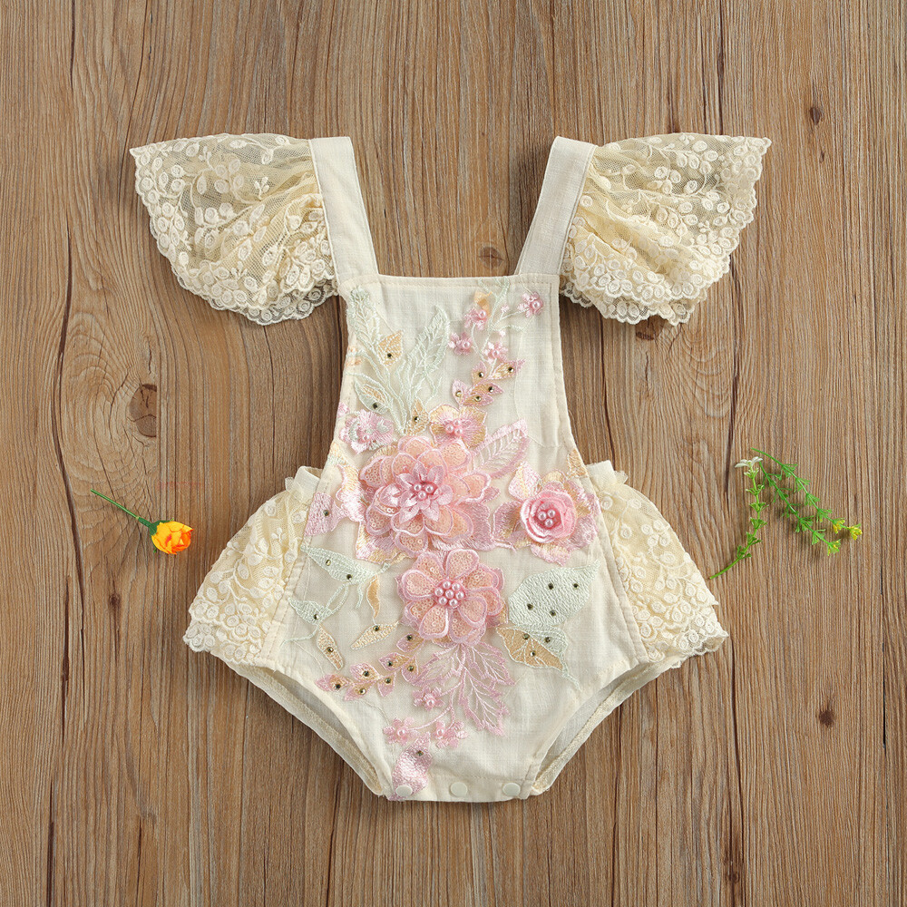 Boho Off White Romper Baby Baby Girls Boho Rustic Romper Bohemian