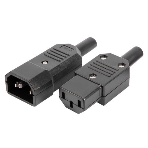 10 pares 10A 3Terminales Montaje en Panel IEC320 C14 Enchufe C13 Adaptador de Enchufe - Imagen 7 de 8