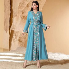 Evening Kaftan Women Muslim Long Dress Abaya Dubai Embroidery Robe Party Gown