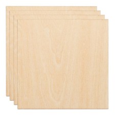 4pcs 2mm Basswood Plywood Sheets 4"x4"x3/32" Plywood Boards Craft Wood Sheet
