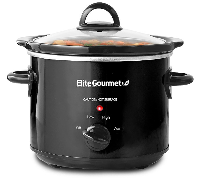 3 Qt Slow Cooker with Removable Stoneware Pot & Glass Lid