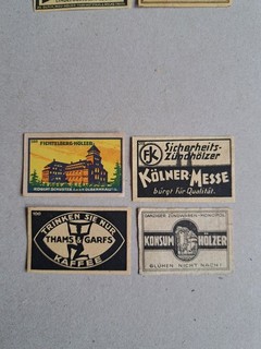 4 Zündholzetiketten Alt Deutschland 19.