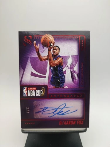 2024-25 Panini Silhouette NBA Cup Autographs De'Aaron Fox AUTO /7. Red FOTL