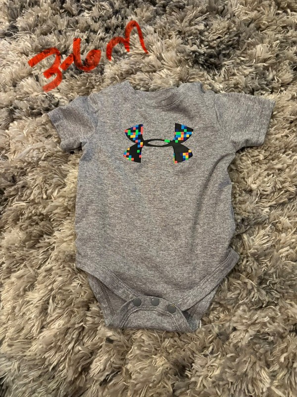 Boys Under armour bodysuit size 3-6 months short sleeve multicolor