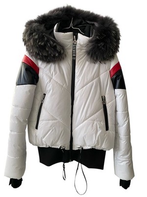 SPORTALM Skijacke IT 42 UNGETRAGEN! natürliche Waschpelzkragen Winterjacke Weiß