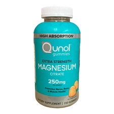 Qunol Extra Strength Magnesium Citrate Gummies 250mg (150 Count)