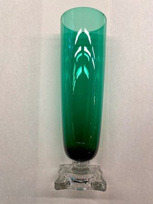 Antique SENECA #903 Slim Jim Pilsner Beer Glass Art Deco Jewel-Tone Emerald EUC