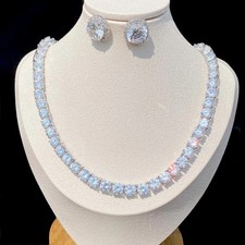 Cubic Zirconia Bridal Party Wedding Necklace Earrings Jewelry Set Engagement