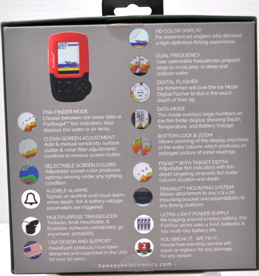HawkEye FISHTRAX 1C Buscador de Peces Portátil HDColor VirtuView DisplaySonar Portátil Foto 2 de 4