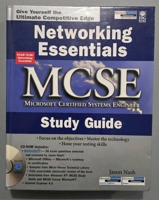 Networking Essentials MCSE Study Guide by Jason Nash   Unused CD Included