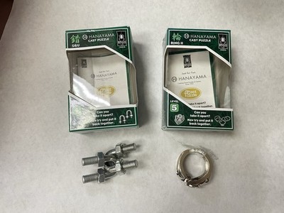 Lot Of 2 Hanayama Cast Puzzles - U & U - Ring II