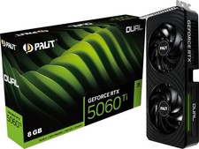 Palit RTX5060 Ti DUAL, PCIe5, 8GB DDR7, HDMI, 3 DP, 2572MHz Clock, RGB Lighting