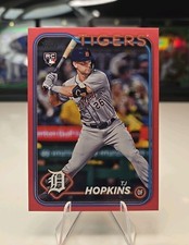 2024 Topps Update Series - TJ Hopkins #US311 RC  Mothers Day Hot Pink /50 Tigers