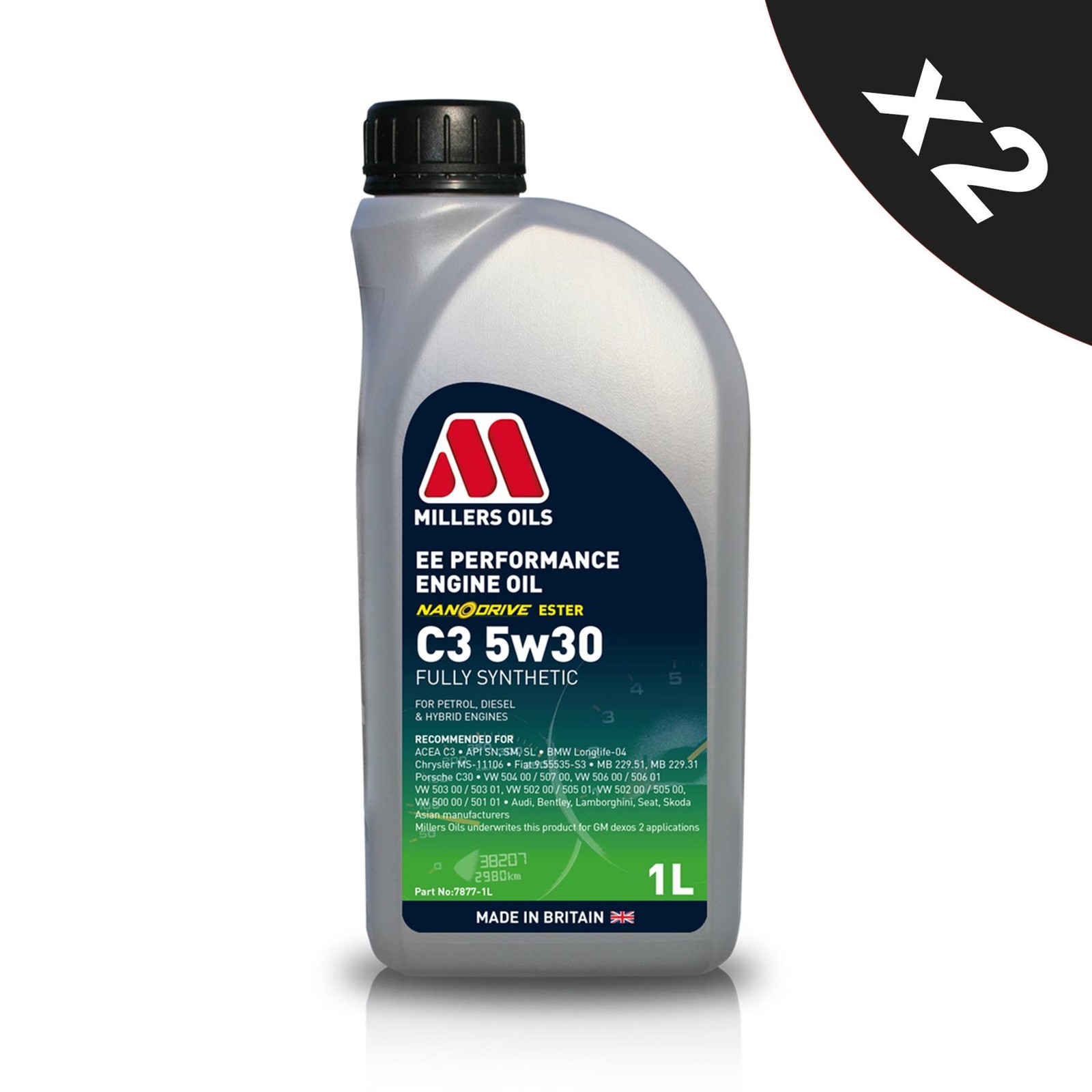Millers Oils EE Performance C3 5w-30 5w30 Fully Synthetic Engine Oil 2x1L