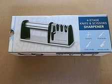 Knife Sharpeners Manual 4 way. Kitchen Knives and Scissors Sharpening Tool NEW