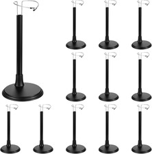 12-Piece Adjustable Doll Stands for 8-14 Inch Dolls Action Figures Black Set