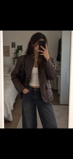 Zadig & Voltaire veste cuir marron courte manches longues poches T40