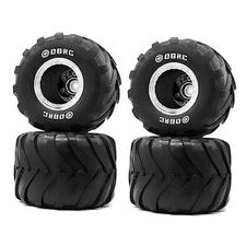 OGRC 1.0 RC Monster Truck Wheel Rim Tires Set for FCX24 SCX24 C10 JLU Deadbolt 