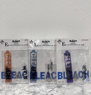BLEACH Ichiban Kuji Acryl Charm 3er Set Ichigo Aizen Grimmjow Namensschild...
