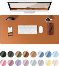 Leather Desk Pad Protector, Office Desk Mat, Large Mouse Pad, Non-Slip PU Leathe