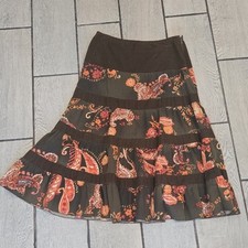 Vintage Casual Corner Women's Size Small Paisley Tiered Midi Skirt   Made Italy