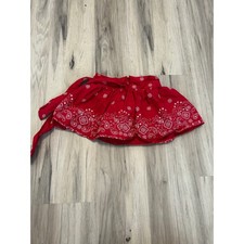 Osh Kosh Bgosh Girls Red Paisley Patterned Skirt 100 Cotton Sz 6 Lined tie