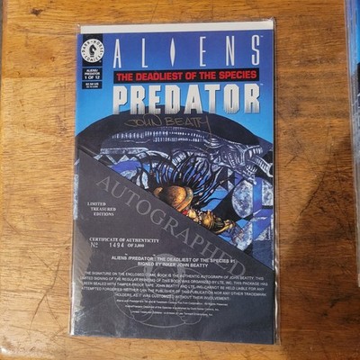 Aliens Vs. Predator The Deadliest of the Species #1 Signed by John Beatty 3000