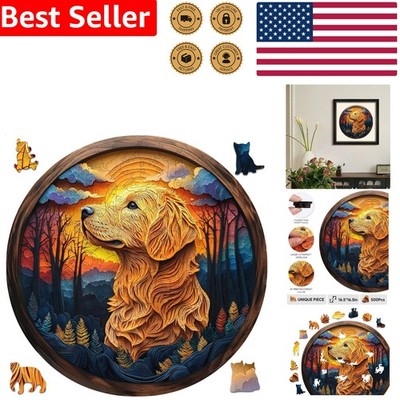 500 Piece Wooden Jigsaw Puzzle Adult Golden Retriever Dog Relaxing Home Decor