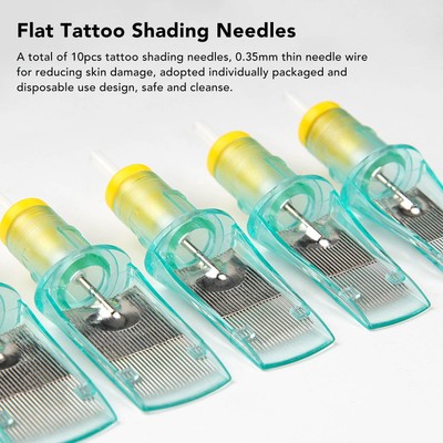 10pcs Flat Blade Tattoo Nadeln Einweg-Glättung Nadel Schlaganfall Tattoo Pat CUB