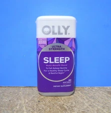 OLLY Ultra Strength Restful Sleep Aid 10 Mg Melatonin 60 Soft Gels Exp 3/2027