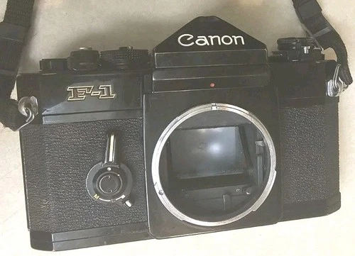 Canon F-1 35mm Film Camera Black Body Only professional vintage used 