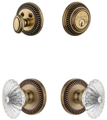 Grandeur NEWBUR_SP_ESET_234 Newport Solid Brass Single Cylinder - Brass